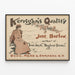 Poster vintage Kerrigan's Quality di Jane Barlow — quadro incorniciato alla parete