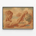 Poster vintage scultura classica uomo e busto antico — quadro incorniciato alla parete