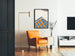 Poster d'arte grafica Krushenick con motivi geometrici blu e arancioni