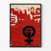 Poster decorativo femminista Kvinnefronten rosso e nero