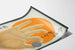 Poster Murale Giapponese – Mano e Stanza su Sfondo Solare Arancione