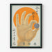 Poster Murale Giapponese – Mano e Stanza su Sfondo Solare Arancione