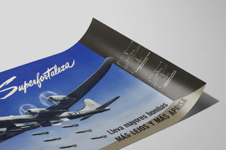 Poster vintage aereo La Superfortaleza B-29 in volo — vista dell’opera