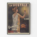 Poster vintage La Vestale camino a fuoco continuo Viville Parigi