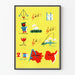 Poster vintage didattico musicale e geografico