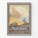 Poster vintage dell'ascensione del Monte Bianco attraverso la pertica