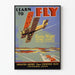Poster vintage di apprendimento della pilotaggio Curtiss-Wright