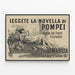 Poster vintage italiano 'La Novella di Pompei' 1892 — quadro incorniciato alla parete