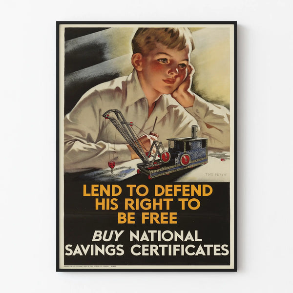 Poster vintage decorazione murale - Promozione dei certificati di risparmio nazionali