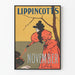 Poster vintage Lippincott's novembre con elegante in cappotto rosso