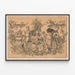 Poster artistico vintage litografia e fotografia — quadro incorniciato alla parete