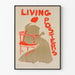 Poster vintage Living Posters con silhouette femminile e sedia rossa