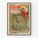 Poster vintage del quartiere e del castello di Pierrefitte