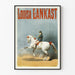 Poster vintage Louisa Lankast Equitazione e Cavallo Bianco