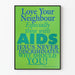 Poster di sensibilizzazione Love Your Neighbour contro la discriminazione