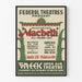 Poster vintage Macbeth Shakespeare Federal Theatres Verde e Rosso