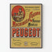 Poster vintage di macchine da cucire Peugeot nuovi modelli
