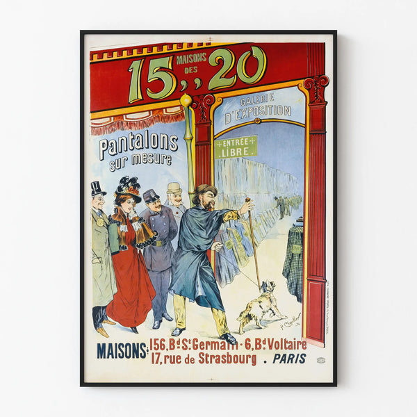 Poster pubblicitario vintage Maisons des 15, 20 - Pantaloni su misura