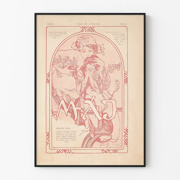 Poster Art Nouveau MÁJ 1902 per decorazione murale vintage