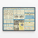 Poster vintage mappa mondiale e distintivi aeronautici della seconda guerra mondiale — quadro incorniciato alla parete