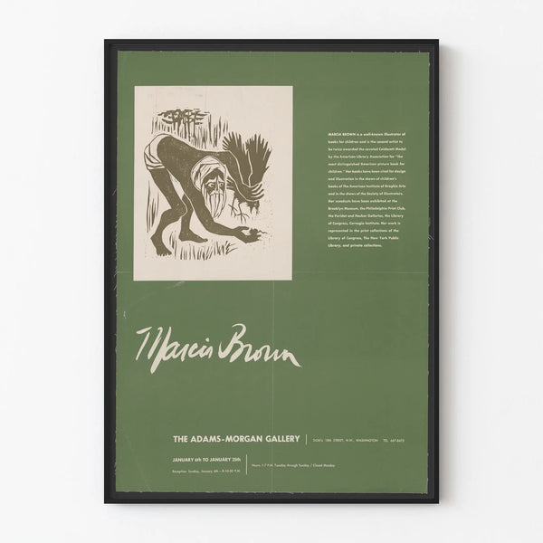 Poster della mostra di Marcia Brown alla Galleria Adams-Morgan