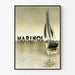 Poster vintage Marinol con veliero e sfondo marino