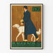 Poster vintage PKZ uomo con cappotto e cane per decorazione da parete