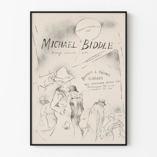 Poster della mostra di Michael Biddle - Disegni e acquerelli 1965