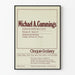 Poster di esposizione di Michael A. Cummings su carta e tessuto - Cinque Gallery