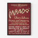 Poster vintage del teatro Mikado di Gilbert & Sullivan