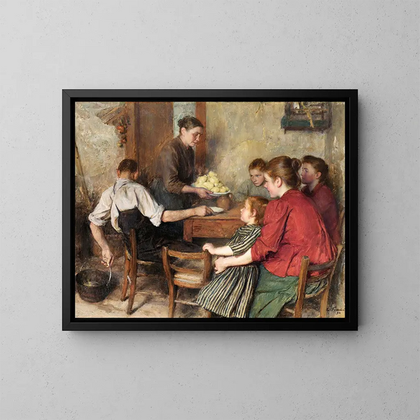 Il Pasto Semplice - Émile Friant — quadro incorniciato alla parete
