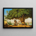 Artisti in viaggio che schizzano un accampamento arabo al Cairo - Émile Vernet-Lecomte — quadro incorniciato alla parete