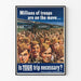 Poster militare vintage 'Milioni di truppe in movimento'