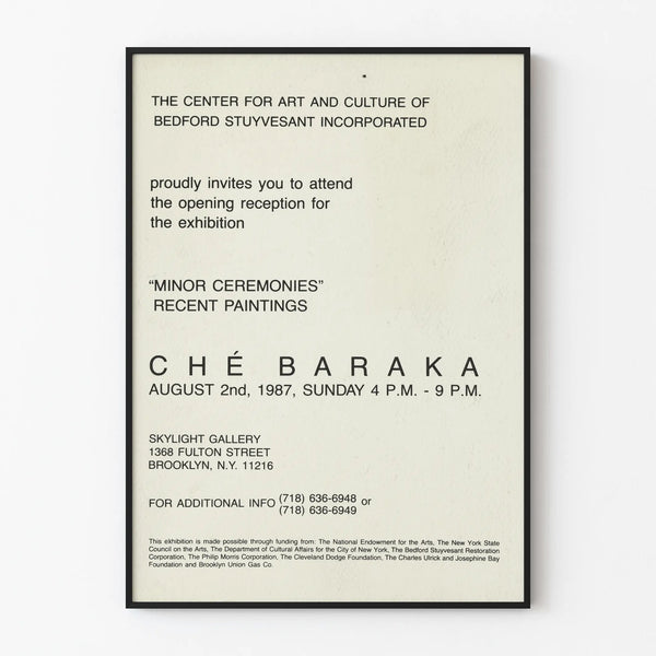 Poster della mostra « Minor Ceremonies » di Ché Baraka
