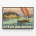 Poster vintage Montreux Grand Hôtel Excelsior & Bon-Port Lac Léman Svizzera — quadro incorniciato alla parete