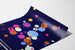 Poster murale astratto con cerchio colorato su sfondo blu notte