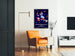 Poster murale astratto con cerchio colorato su sfondo blu notte