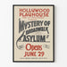 Poster vintage Hollywood Playhouse Mistero dell'Asilo di Broadwalk