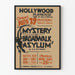 Poster vintage Mistero dell'Asilo di Broadwalk Teatro di Hollywood