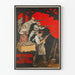 Poster vintage di resistenza armata con soldati e civili