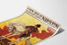 Poster illustrato vintage di Napoleone a cavallo