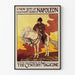 Poster illustrato vintage di Napoleone a cavallo