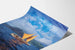 Poster Nave polinesiana tradizionale sull'oceano