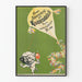Poster vintage 'Nuova Abbonamento' su sfondo verde
