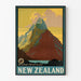 Poster vintage Mont Mitre Peak a Milford Sound Nuova Zelanda