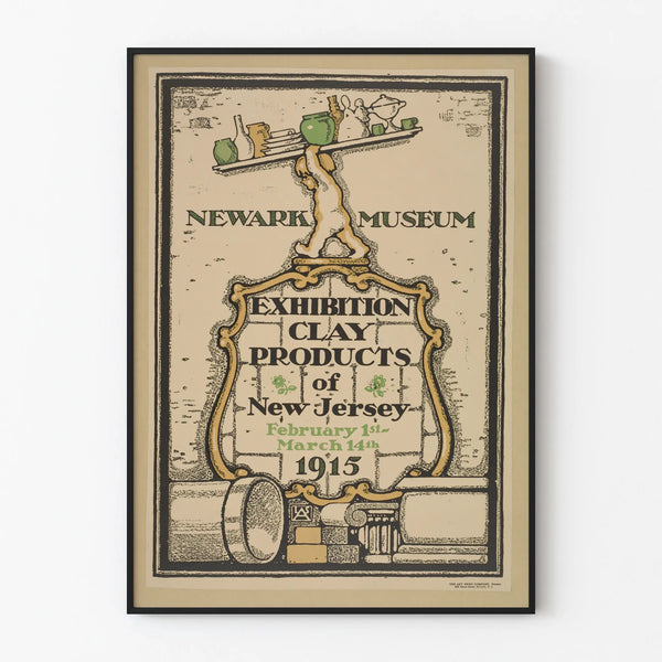 Poster della mostra Newark Museum - Prodotti in argilla del New Jersey 1915