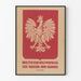 Poster patriottico polacco con aquila coronata e testo storico