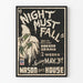 Poster vintage Night Must Fall - Teatro e Dramma Horror