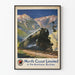 Poster vintage Treno North Coast Limited Montana Rockies