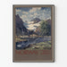 Poster vintage paesaggio Norvegia estate montagne e fiordo